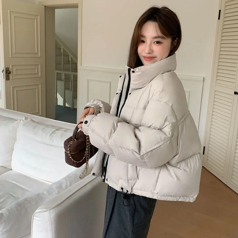 Doudoune courte pour femme, manteau bouffant doux et amincissant, épais, garde au chaud, vêtements d'extérieur tendance, nouvelle collection hiver 2025