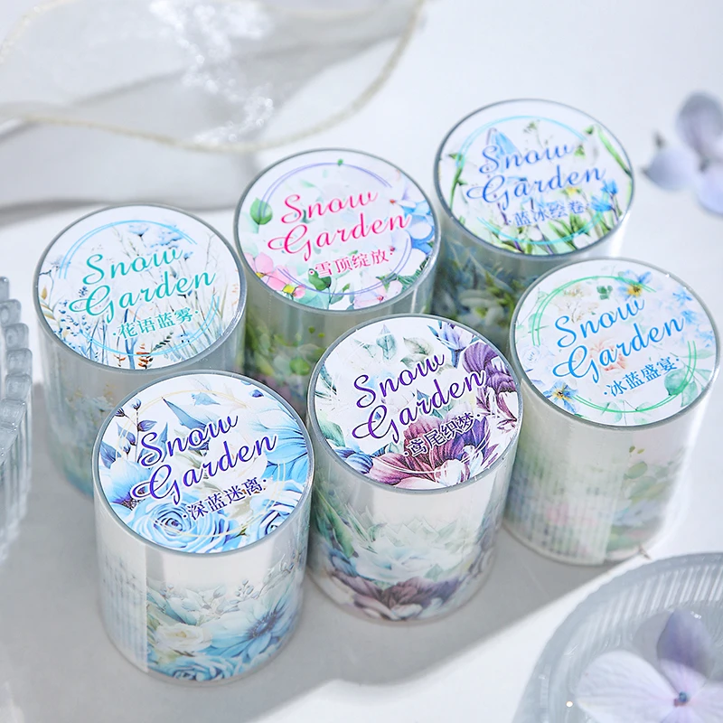 6packs/LOT Snowy Garden Series decorative fresh PET tape