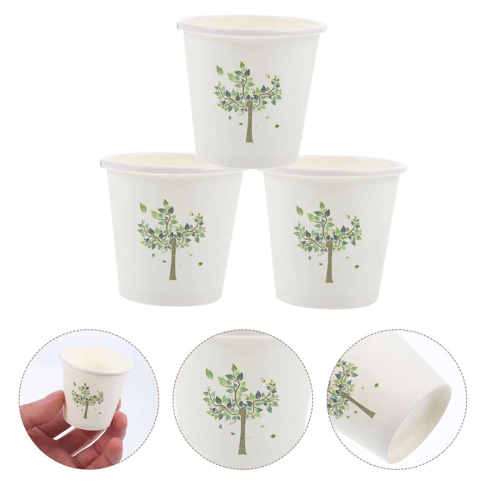 500 Pcs Tasting Cup 3oz Cups Paper Small Coffee Mug Washing Bathroom Happy Tree