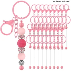 3/9/18/27 PCS Metal Beadable Keychain Bars Blanks for Beads Pendant Jewelry Charms DIY Crafts Keychains Making Valentine’s Gift