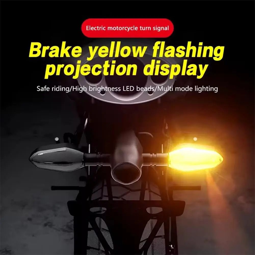 Motorcycle Led Turn Signal Lights Projector LED Projector Turn Signal Lights With Arrow Projection High Brightness Warning Light