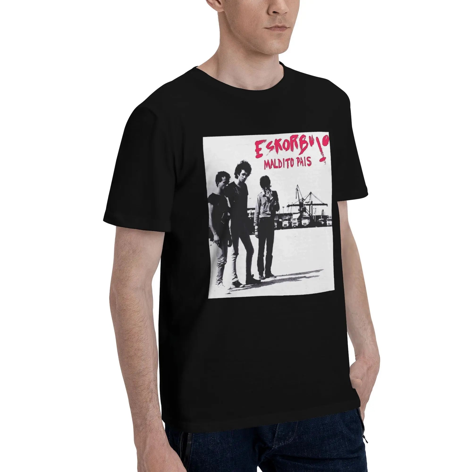 Humor Eskorbuto T-Shirt Men Crew Neck Cotton T Shirts Maldito País Short Sleeve Tees Unique Tops