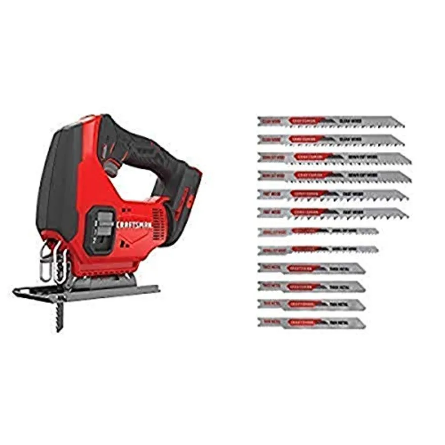 

V20 Cordless Jig Saw Tool Only with Jigsaw Blades U-Shank Set 12-Piece CMCS600B and CMAJ2SET12