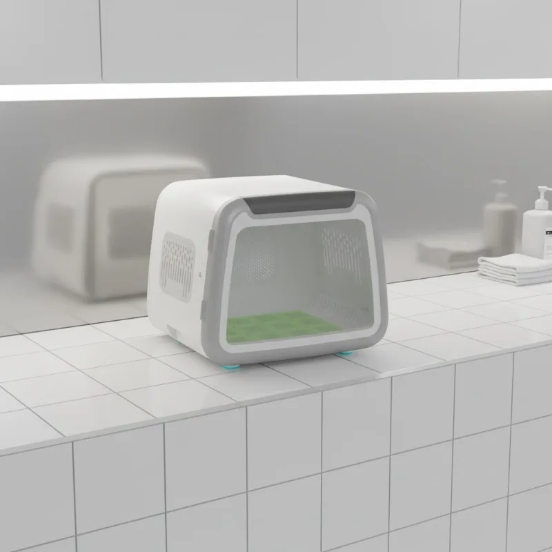 

Eco-friendly Plastic Dogs Cats Hair Drying Box Smart Temperature Control Electric 70L Bathroom Pet Grooming Cleaner 6 Modes