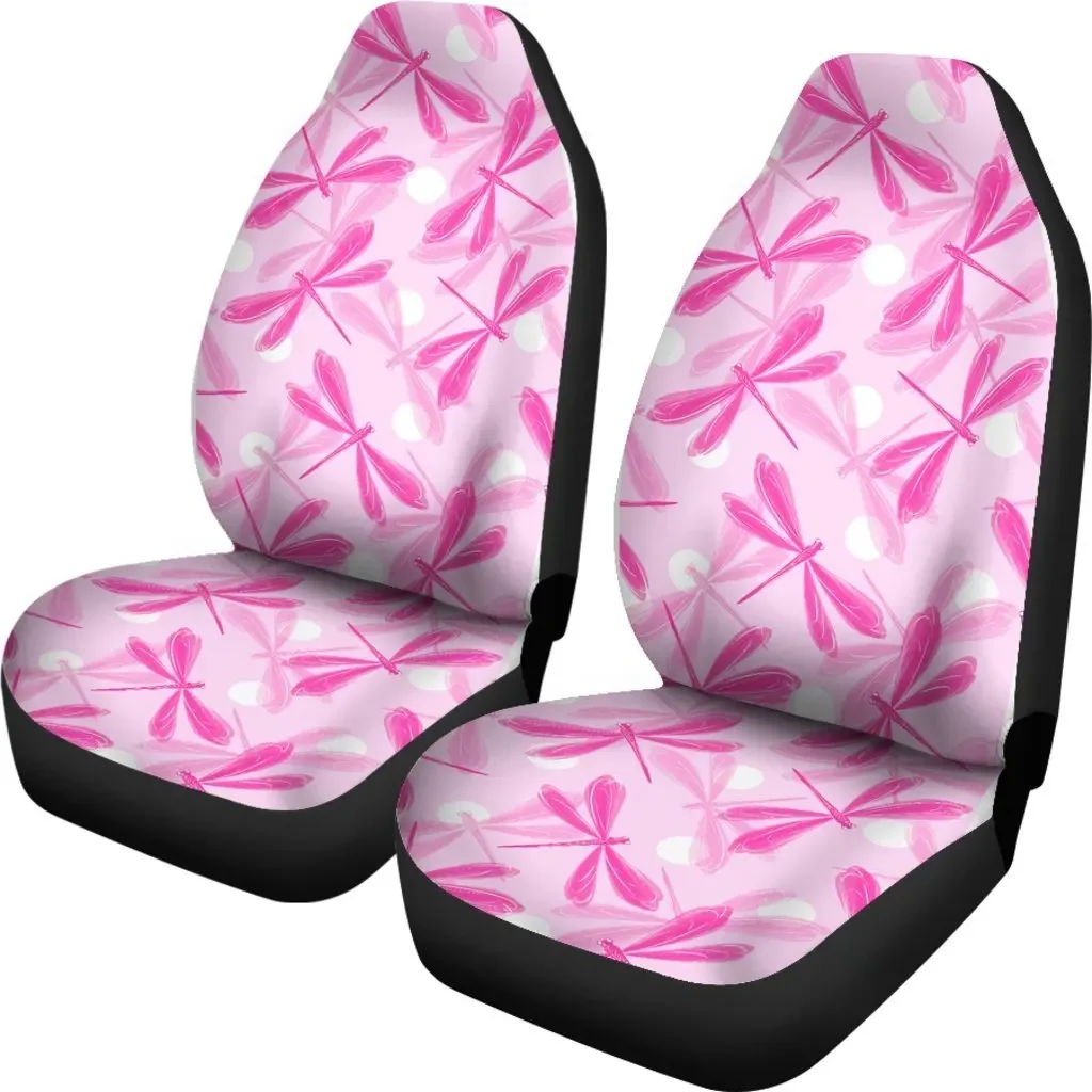 Dragonfly Pink Seat Cover Car Seat Covers Set 2 Pc, Car Accessories Car Mats