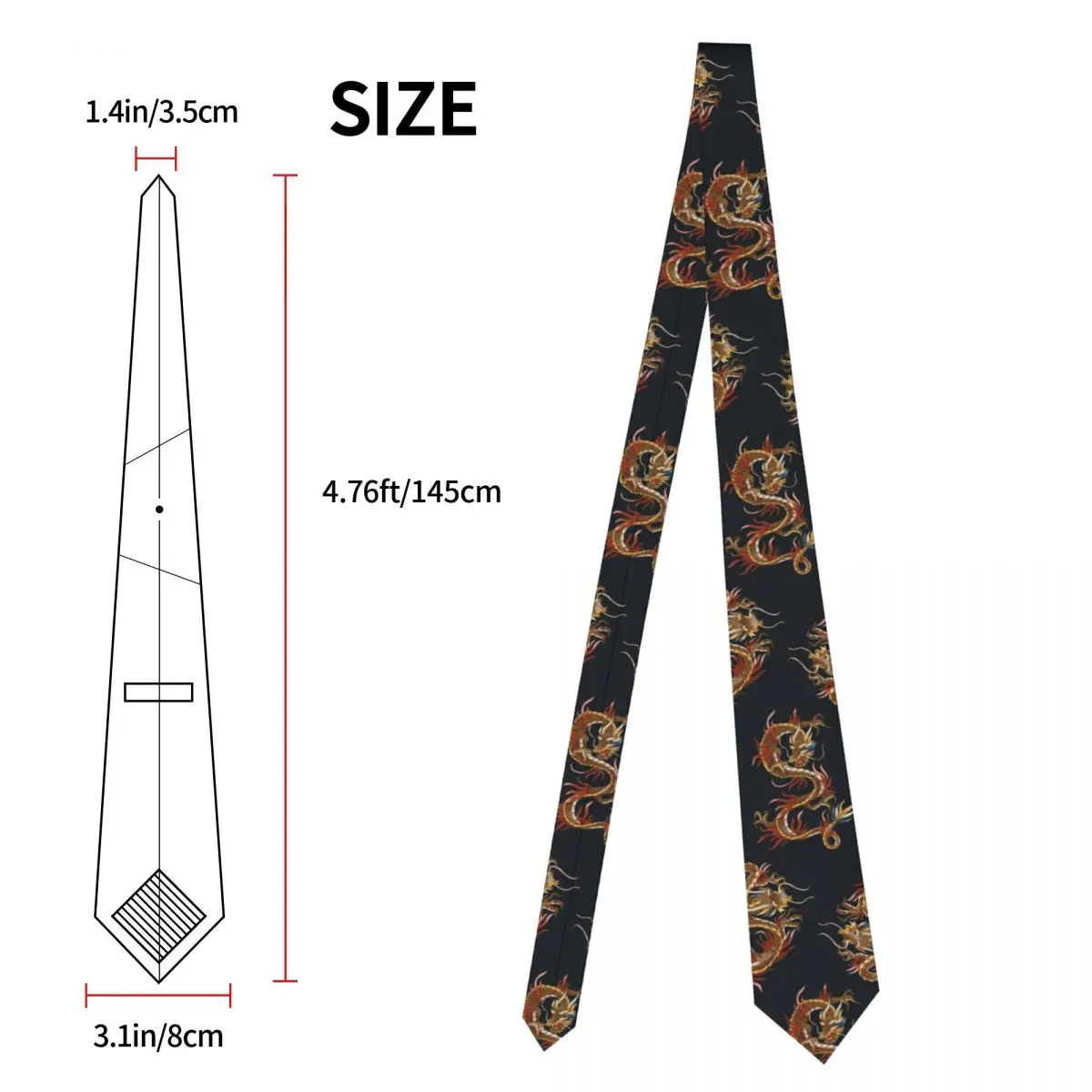 Cravatta da uomo classica Skinny tradizionale Dragon cravatte collo stretto Slim Casual Tie accessori regalo