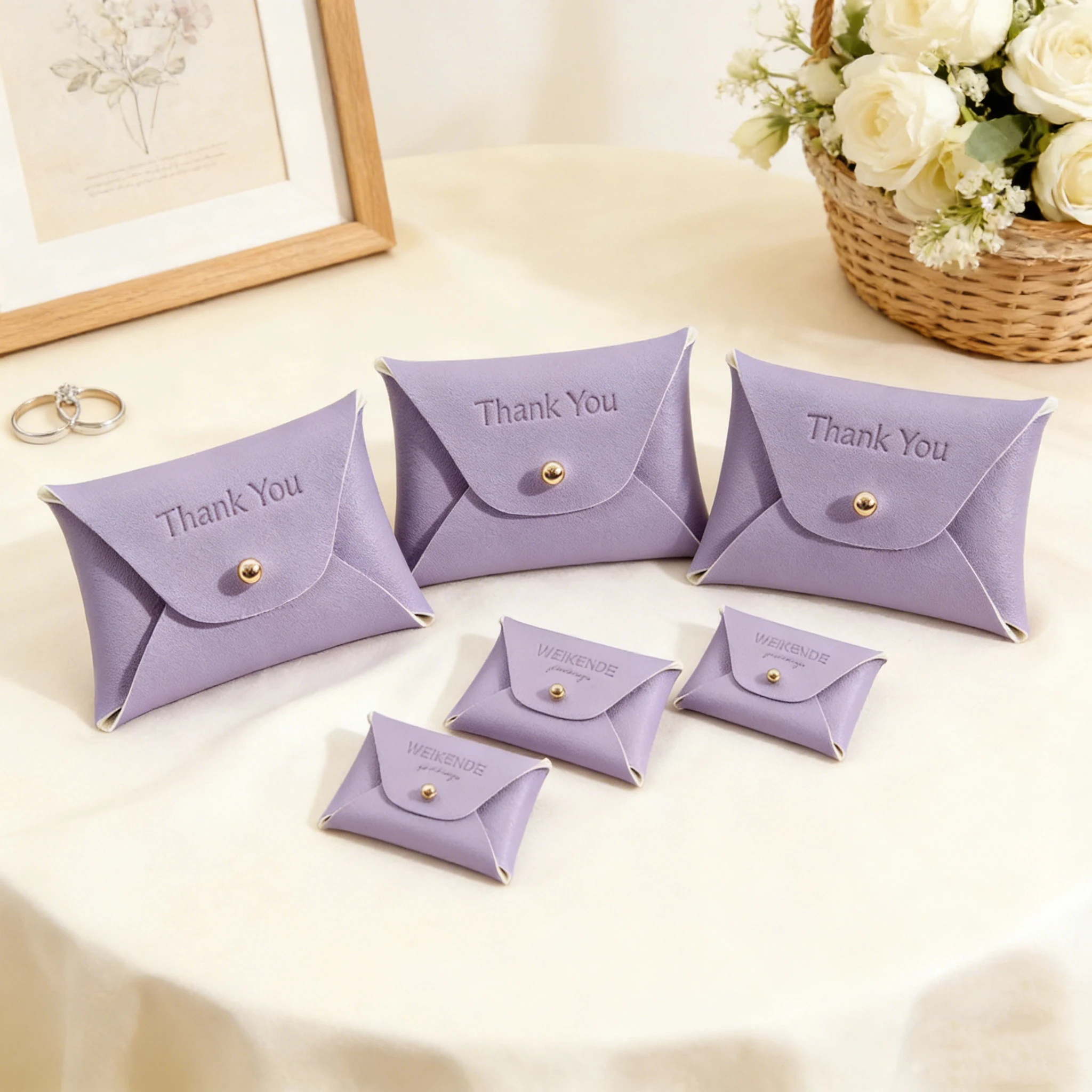 

Mini Wedding Christmas Ring Earrings Packaging Soft PU Leather DIY Pouch with Pacifier Rivet Small Coin Pouches for Jewelry Pack