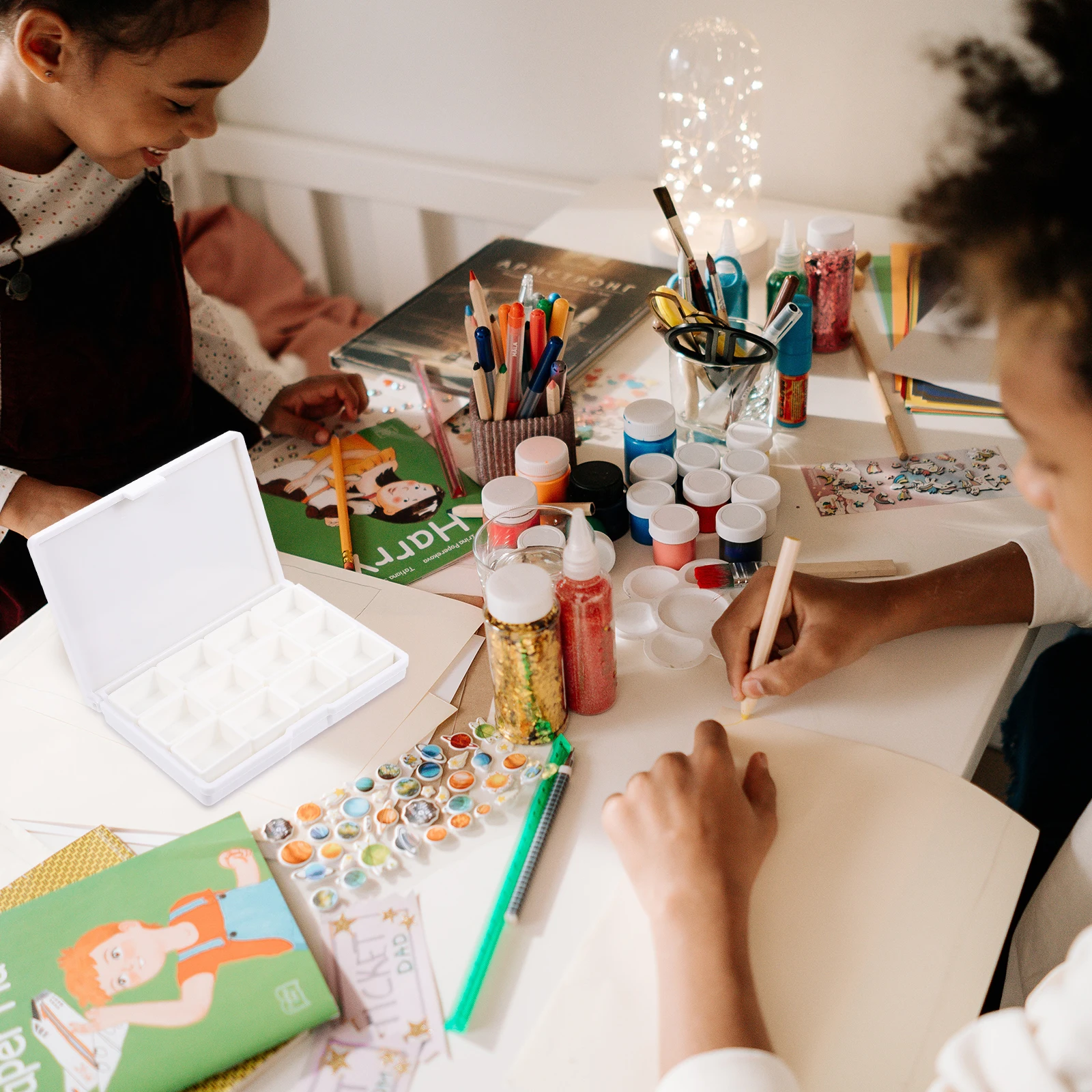 

1 set 1 Set Watercolor Pigment Storage Box Multiple Compartments For Paintingmini Palette Solid Pigment Boxes For