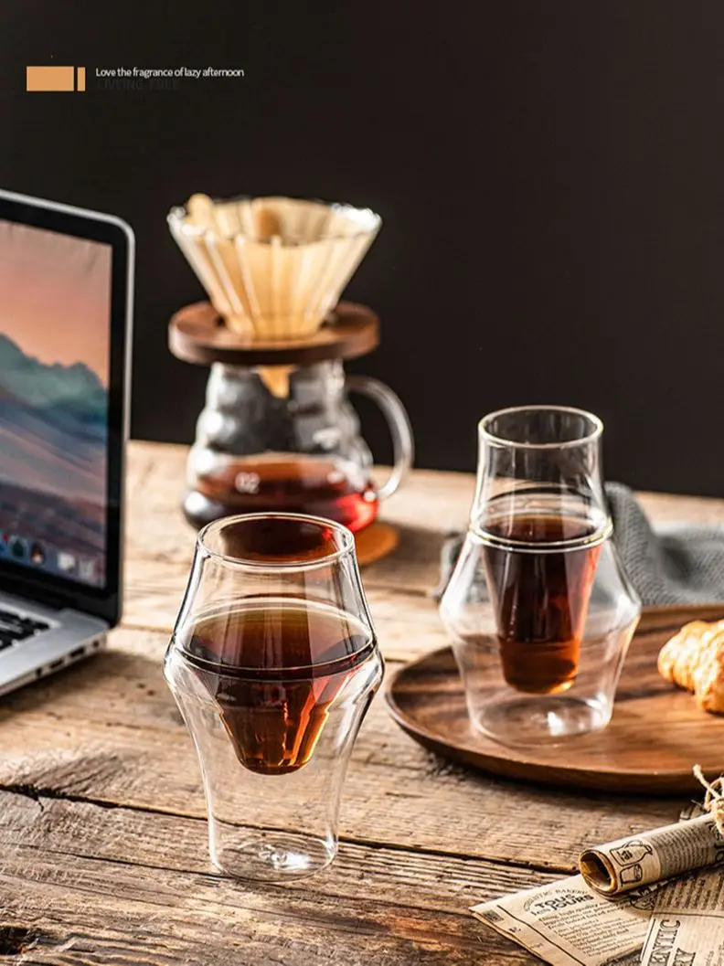 YWDL Neuer Kreativer Doppelwandiger Glasbecher Espresso-Kaffeetasse Verbrühungssicherer Milch-Party-Brandy-Wein-Teetasse 120/250/335ml – Detail 7