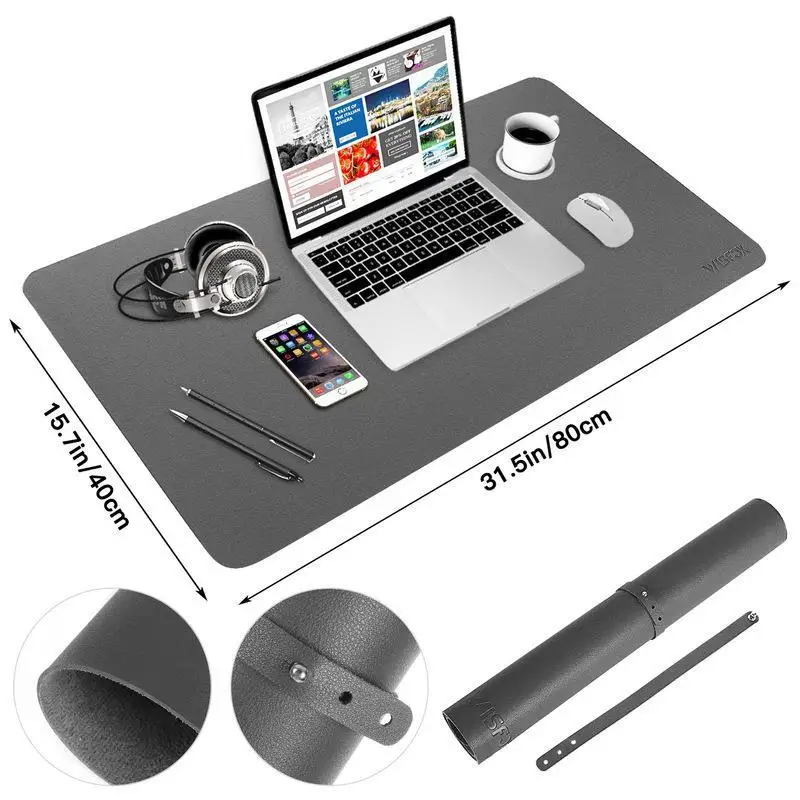 Large Size Office Desk Protector Mat PU Leather Waterproof Mouse Pad Desktop Keyboard Desk Pad Gaming Mousepad PC Accessories