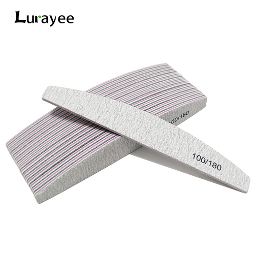 Nail File Buffer 100/180 Grit Half Moon Nail Files Double Side Sandpaper Nail Sanding Grinding Gel Nail Polish Manicure Tool - View 1 Nail File Buffer 100/180 Grit Half Moon Nail Files Double Side Sandpaper Nail Sanding Grinding Gel Nail Polish Manicure Tool - View 1