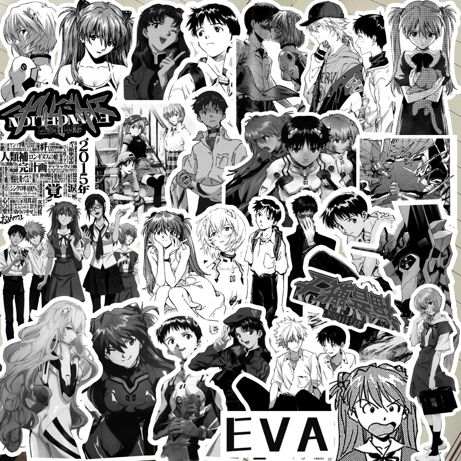 70pcs/set Cartoon Anime NEON GENESIS EVANGELION EVA Asuka Ayanami Rei kawaii figure Waterproof Hand account DIY Sticker Gifts