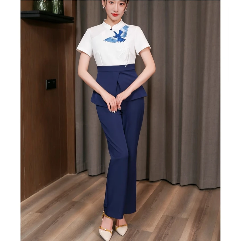 Vêtements de travail d'esthéticienne pour filles, nouveaux vêtements de massage pour hôtel de massage des pieds, ensemble de costumes de technicien de club de spa de santé de bain de pieds haut de gamme