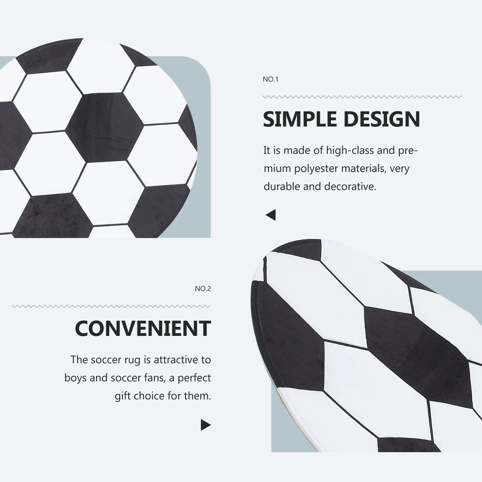 

Soccer Rug for Premium Round Football Shaped Area Rug Decorative Indoor Outdoor Floor Mat Home Decoration