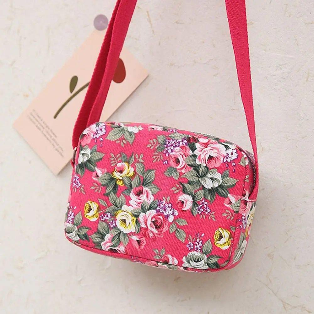 Casual Nylon Shoulder Bag Classic Vintage Tote Bag Multi Layered Floral Print Single Shoulder Backpack Student