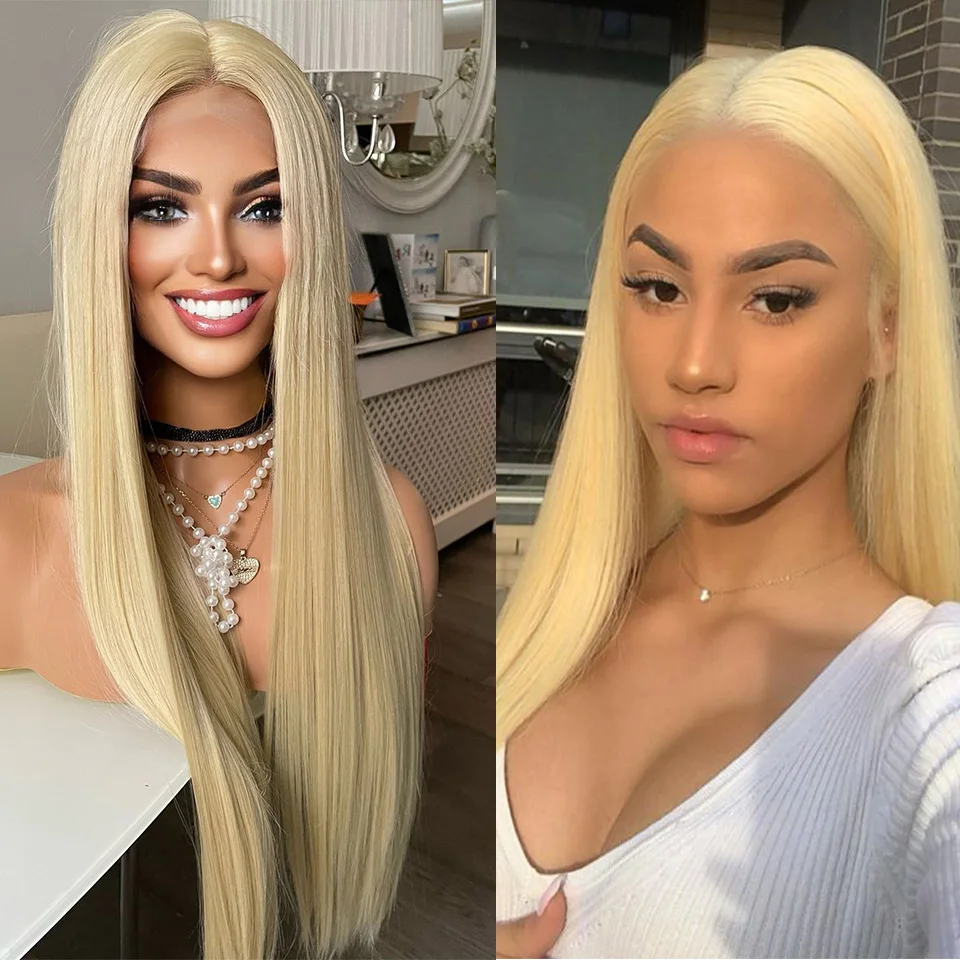 

13x6 HD Transparent 613 Blonde Lace Frontal Human Hair Wigs 30 40 inches Bob Wig Brazilian Bone Straight 13x4 for women choice