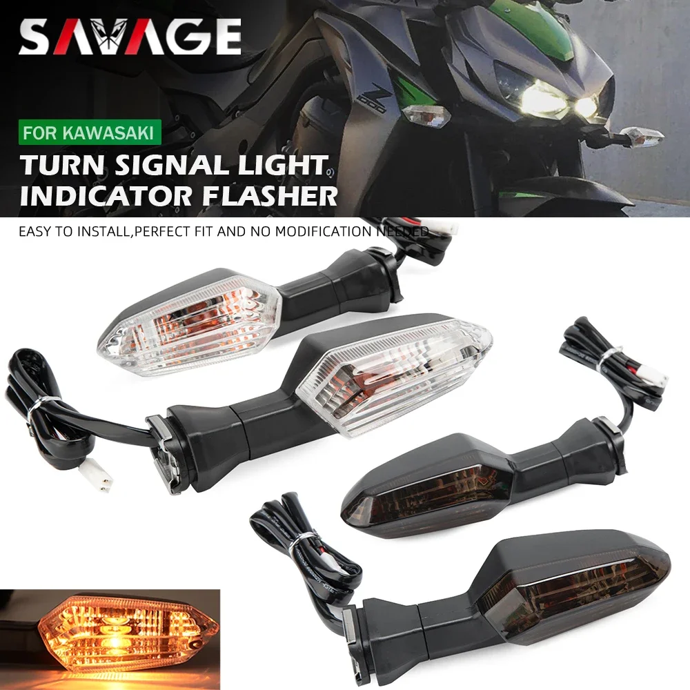 Rear Turn Signal Indicator Light Lamp Lens For KAWASAKI NINJA 1000 650 300 Z1000SX Z800 ER6N ER6F ZX6R Motorcycle Front Flasher