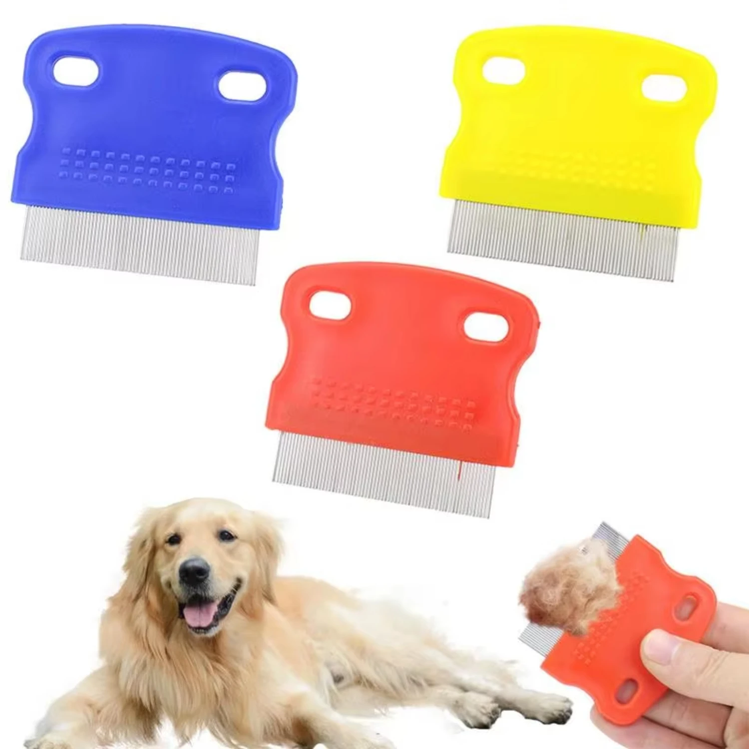 Fine Tooth Comb  Lice Flea Comb Metal Teeth Flea Comb  Cats And Kittens Flea Tick Lice Removal Grooming Combs Random