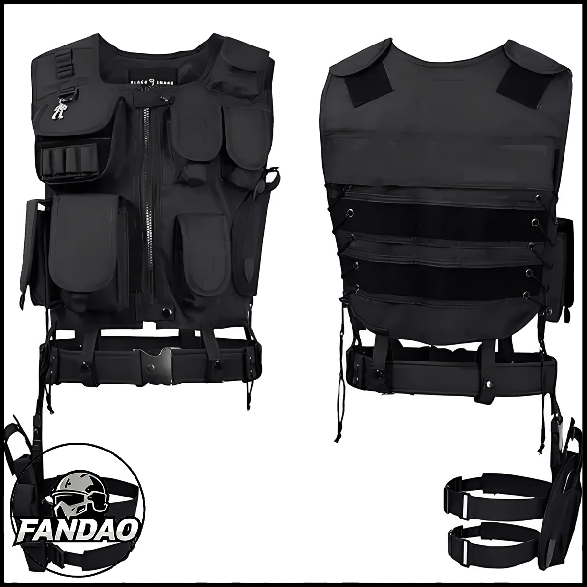 

Тактический жилет с кобурой и вставками для тренировок, костюм Спецназа для страйкбола, шутеров и любителей военной тематики, штурмовой жилет