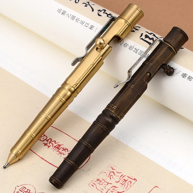 Bolt Action Pen EDC tool Ballpoint Pen Solid Brass EDC Pen Pocket Pen self-defense gear Portable Pocket Pen Matel Signature Pen