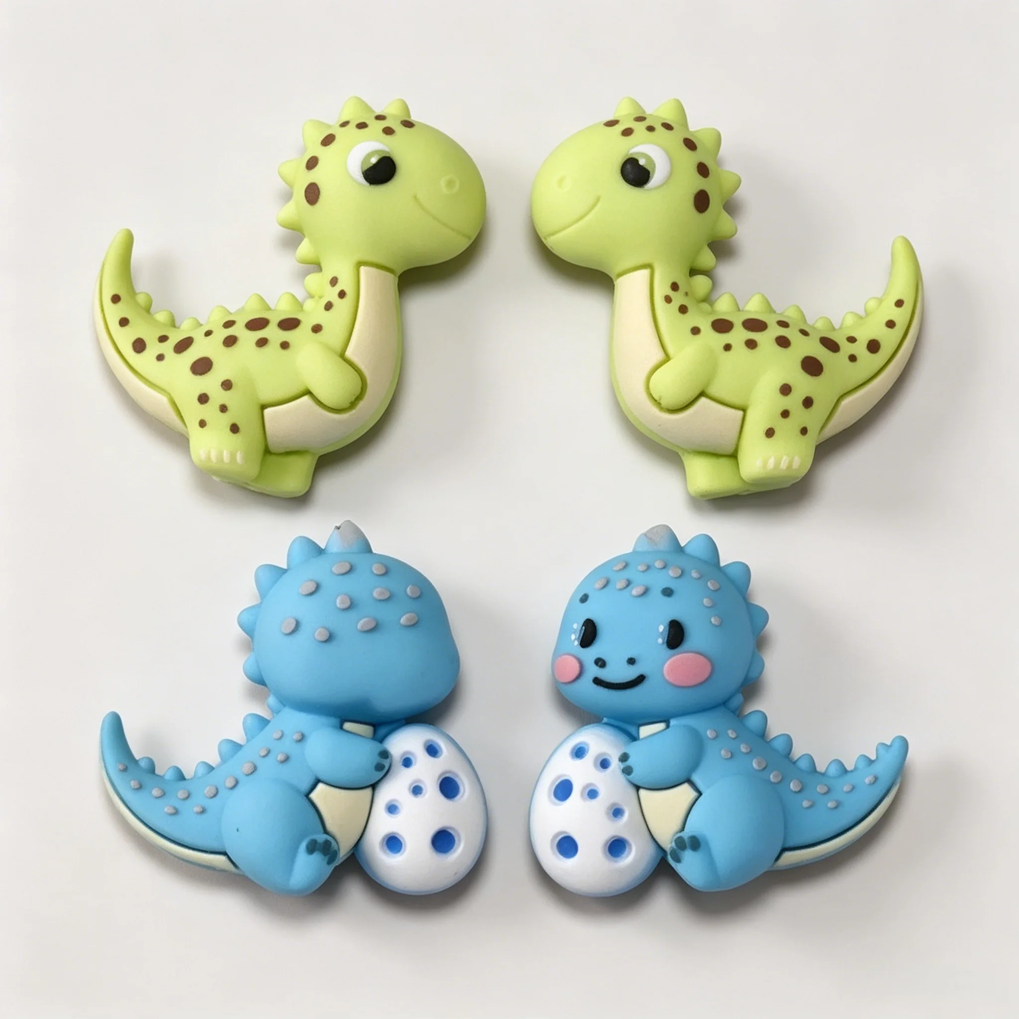 4Pcs 3D Dinosaur Silicone Focal Beads For Jewelry Making DIY Creative Special Beaded Pens Decors Bracelet Handmade Craft