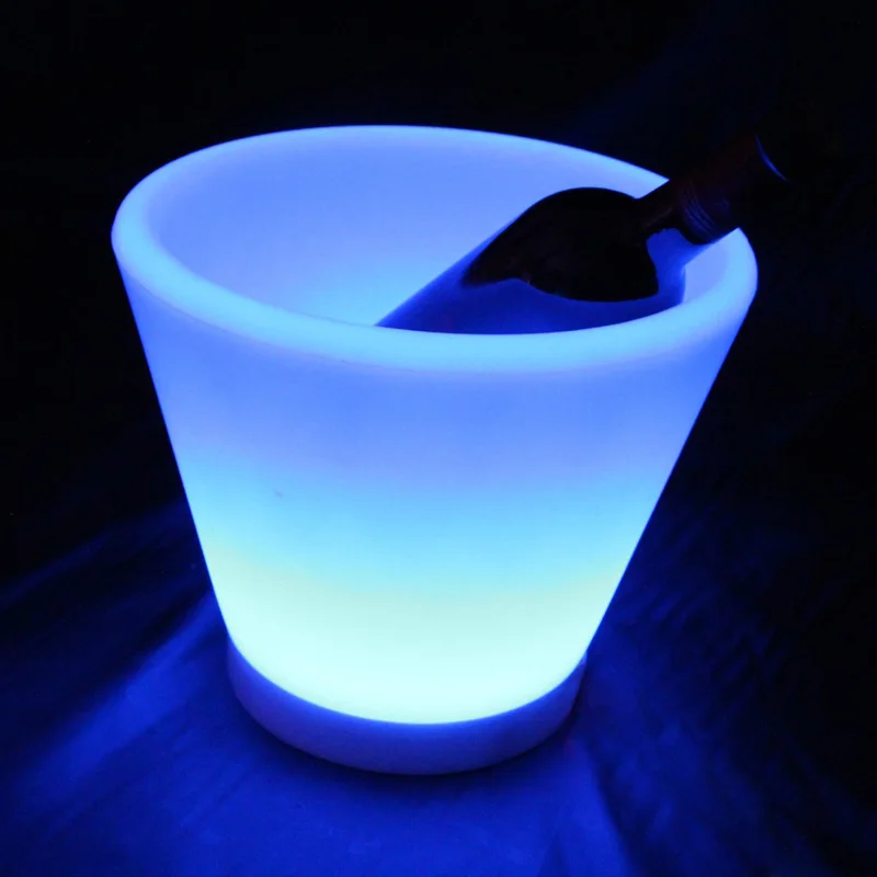 

D27*H23.5cm 4L Volume LED Ice Bucket Color Changing Bars Night Clubs Champagne Beer Pots For Bar Furniture Free Shipping 1pc