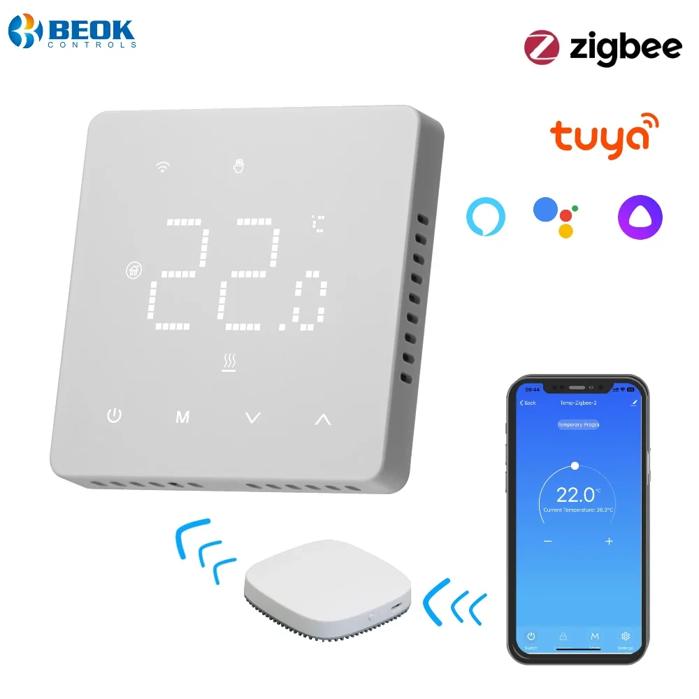 Beok Tuya Zigbee Floor Heating Thermostat Programmable Smart Home Thermoregulator with Alexa Google Home Alice