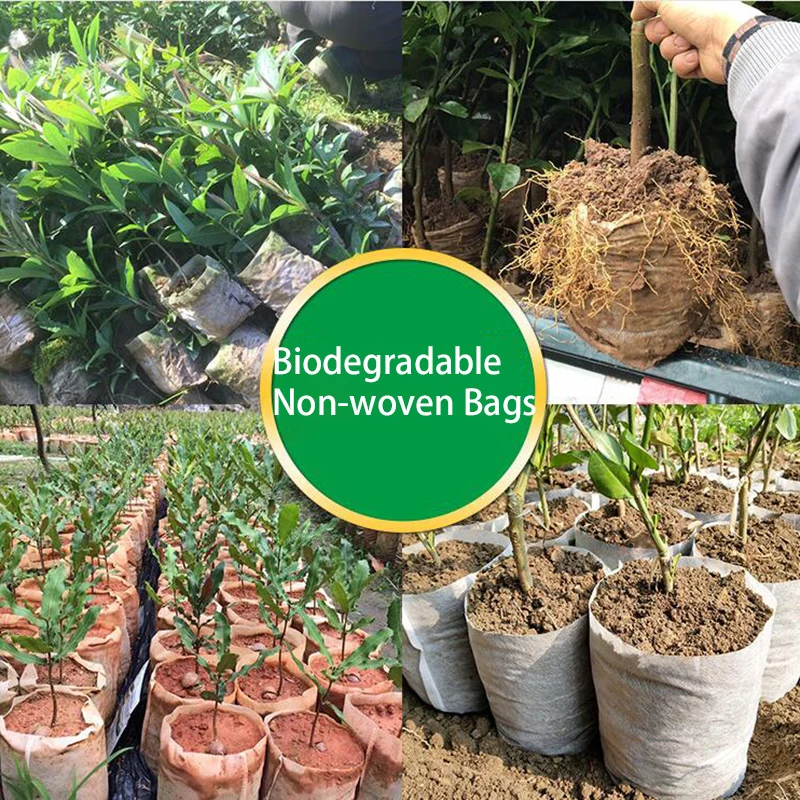 Non-woven Fabric Nursery Pots Bags Flower Plant Pouch Grow Bags Eco-Friendly Aeration Garden Supplies Planting Biodegradable image 6
