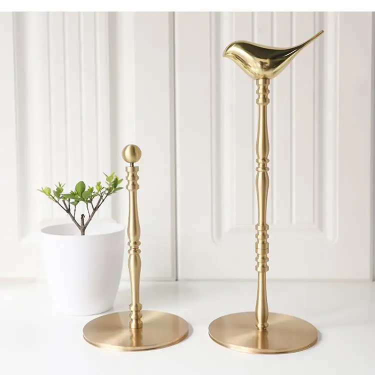 

Golden Bird Vertical Tissue Holder Kitchen Storage Roll Table Napkin Rack Modern Home Decor Crafts Brass Material