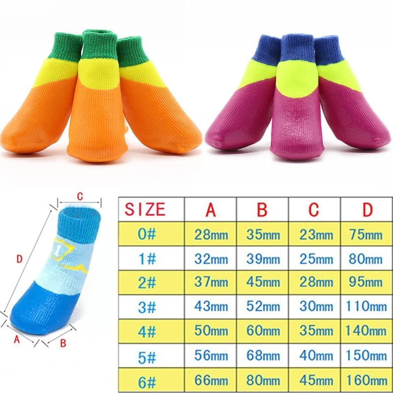 Anti-stain Nonslip Outdoor Waterproof Pet Dog Cat Socks Booties Shoes With Rubber Sole For Walking Running