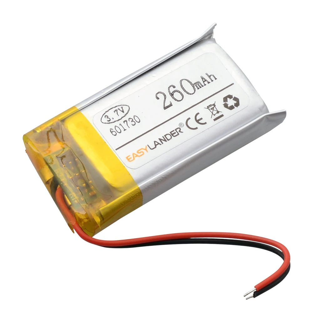 3.7V 280mAh 601730 akumulator litowo-jonowy polimerowy do bezprzewodowej myszy MP3 Bluetooth stereo