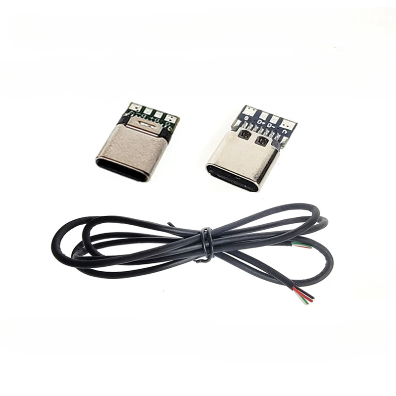 

10pcs USB 3.1 Type-C Connector 24 Pins Male / Female Socket Receptacle Adapter to Solder Wire & Cable 24 Pins Support PCB Board