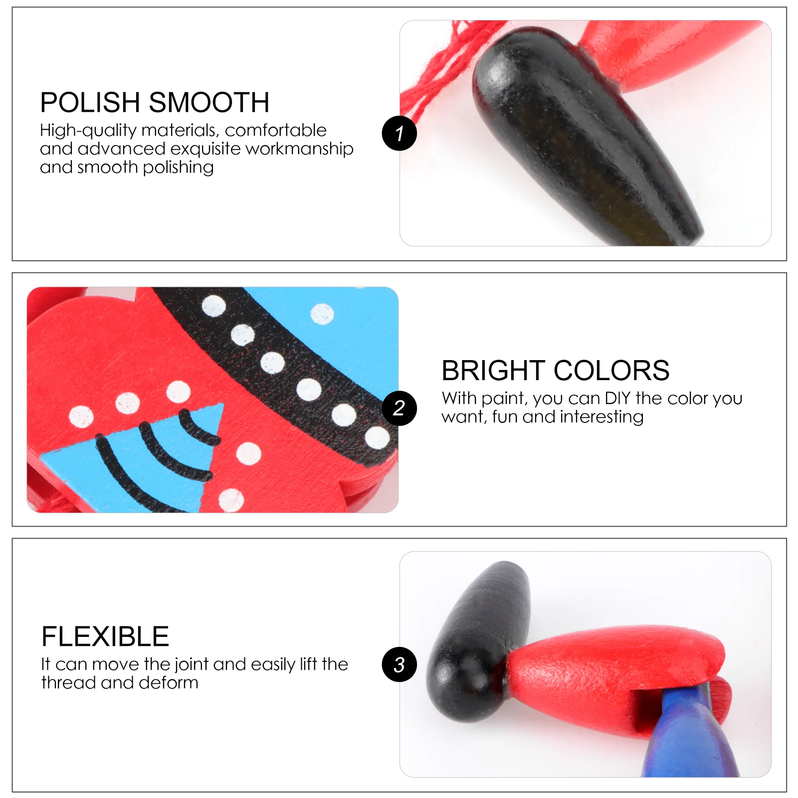 2 قطعة دمية الملك الخشبية اليدوية زخرفة صديقة للبيئة رسمت تمثال دمية خشبية زخرفة المنزل زينة عيد الميلاد #3