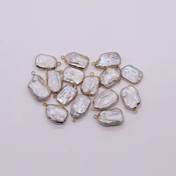 Large Square Natural Freshwater Pearl Pendants Elegant Baroque Pearls Charms for DIY Jewelry Making Necklace Earring Accessories