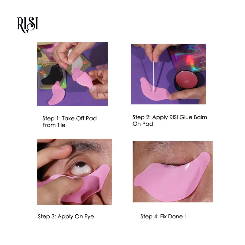 RISI Silicone Eye Patch For Lash Dye Reusable Soft Under Eye Pads For Eyelash Extension Tools Eyelash Patch