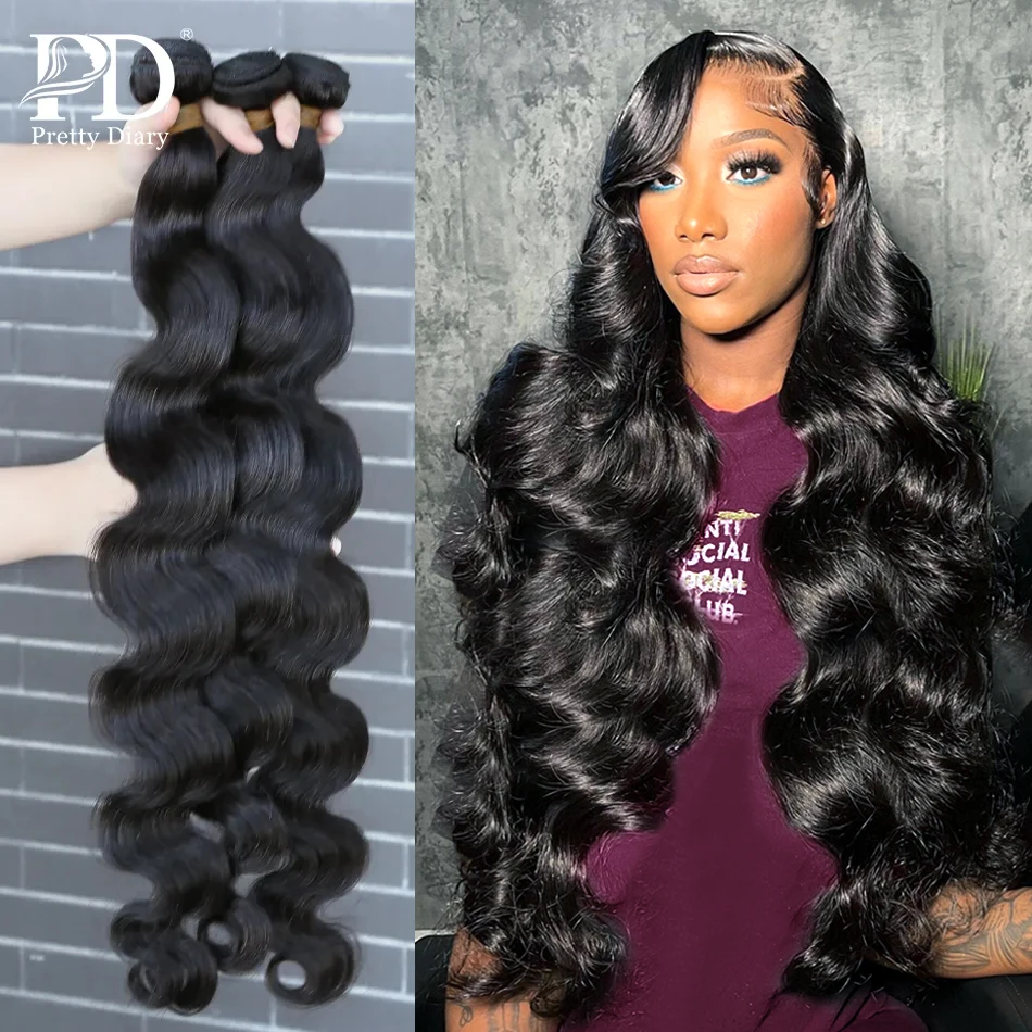 Luvin  Brazilian Body Wave Human Hair Bundles Remy Hair water wave 28 30 32 40 Inch bundles Weaves Deals Wholesale tissage