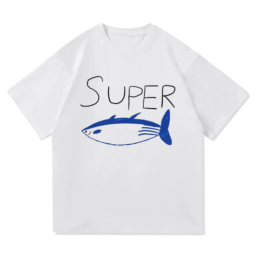 

Лето 2022, футболка Jin Super Tuna, кавайная модная одежда в стиле ретро, Harajuku, высококачественный топ, куртка с хлопковой подкладкой, подарочная футболка
