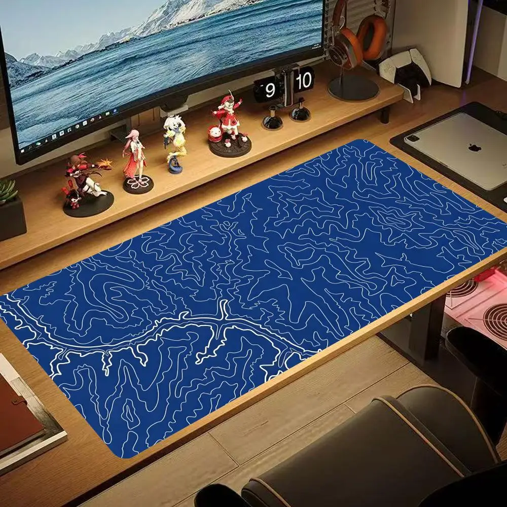 

Black line mouse pad 900x400 non-slip wear-resistant rubber bottom with stitched edge keyboard mat suitable for office XAXC