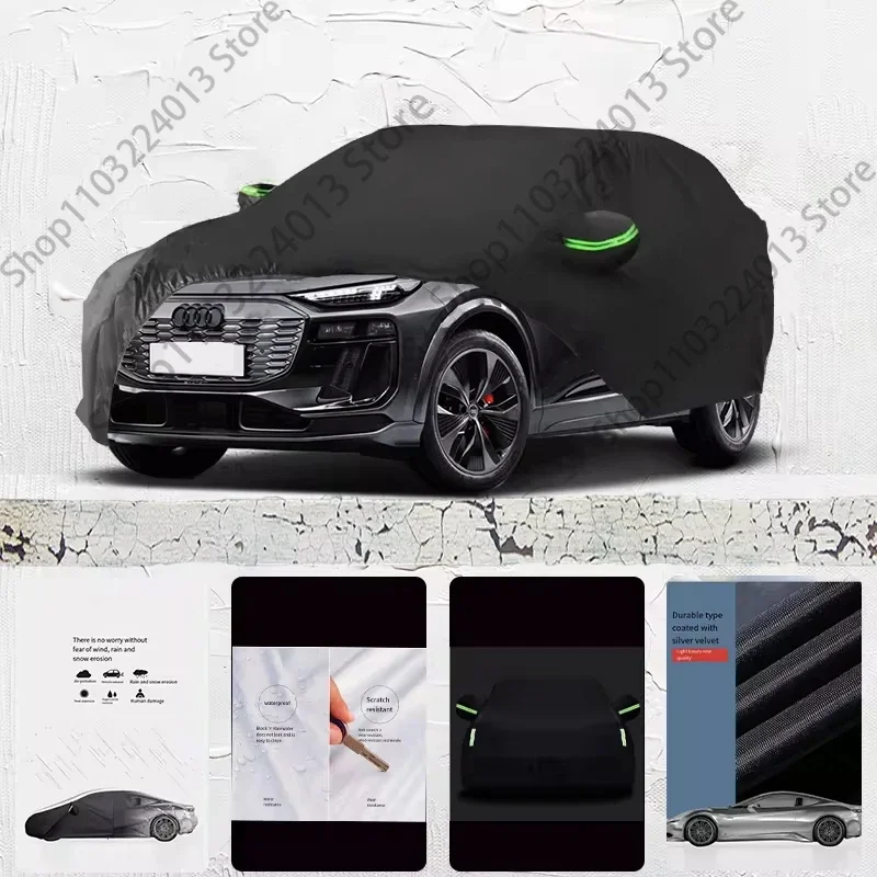 

For Audi SQ6 E-TRON Fit Outdoor Protection Full Car Covers Snow Cover Sunshade Waterproof Dustproof Exterior Car cover Black