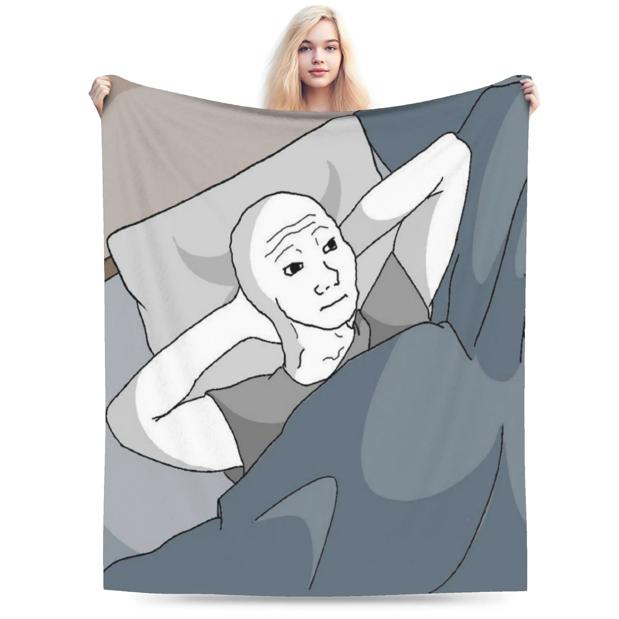 Comfort Wojak Meme  Blanket Accessories Sofa Decorative  Throw Blankets Super Soft Fleece for Outdoor