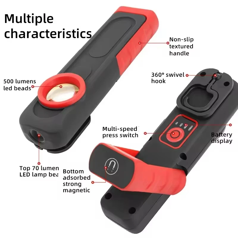 Car Detailing Tools Car Paint Finish Lamp Scan Swirl Magnetic Grip Multifunction Auto Repair Working Light 500LM 2400mAh USB image 2