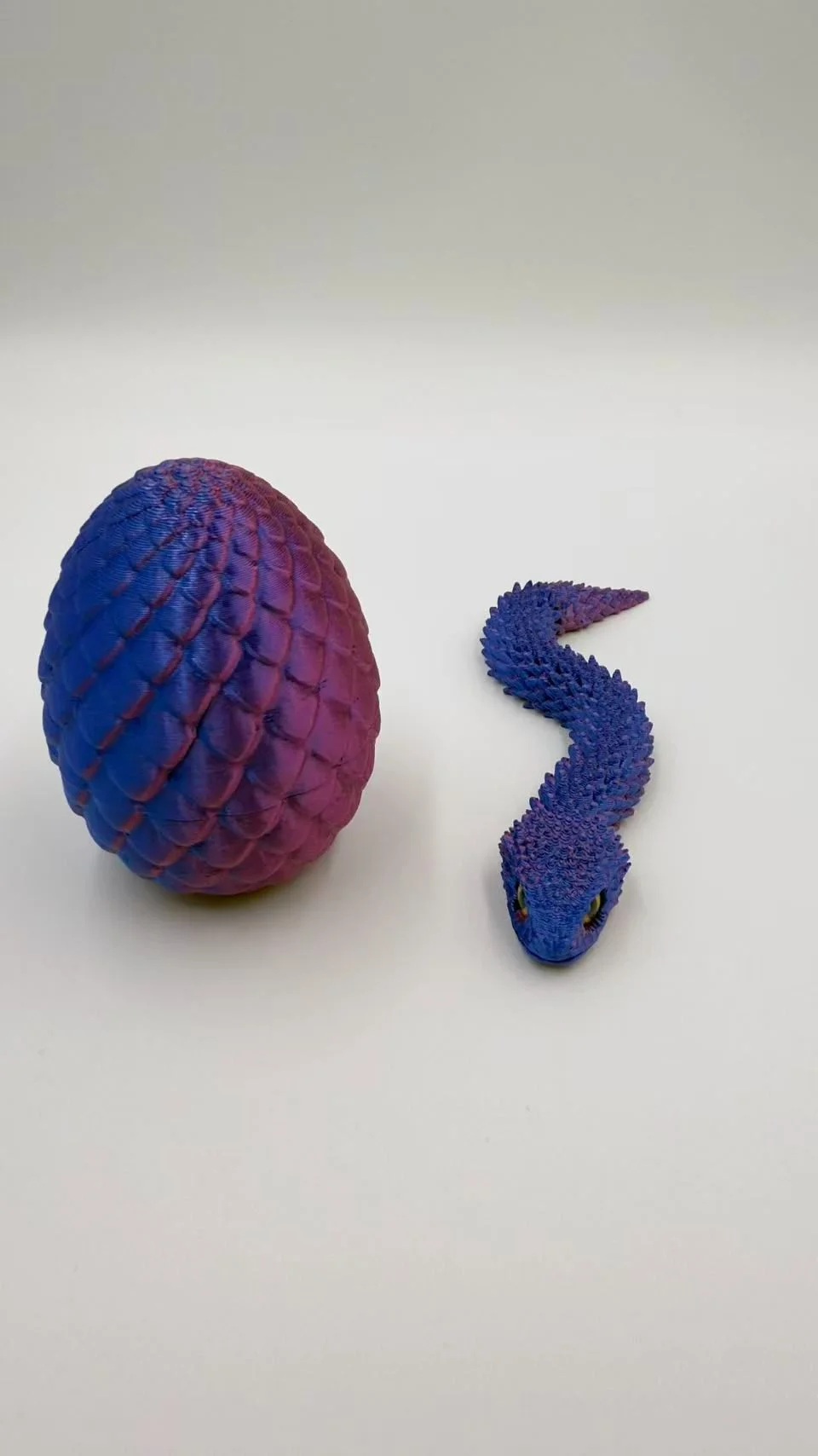 ثلاثية الأبعاد الطباعة الأحجار الكريمة التنين مقياس البيض والثعبان نموذج الحيوان عمل لعبة سطح المكتب الديكور هدية عيد ميلاد