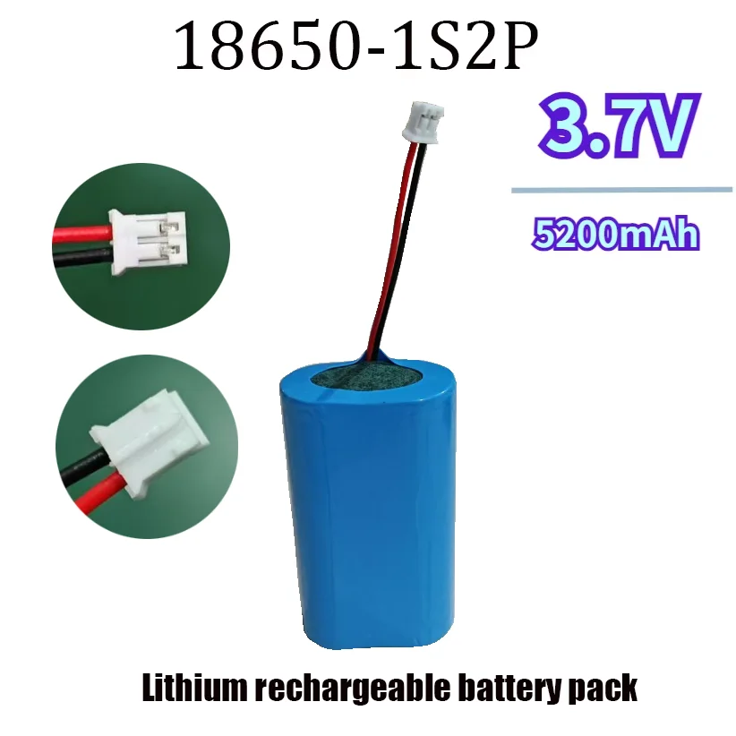 3,7 V 18650 1S2P 5200mAh Batería De Litio Recargable Amplificador Placa De Protección Del Altavoz + Enchufe De XH-2P