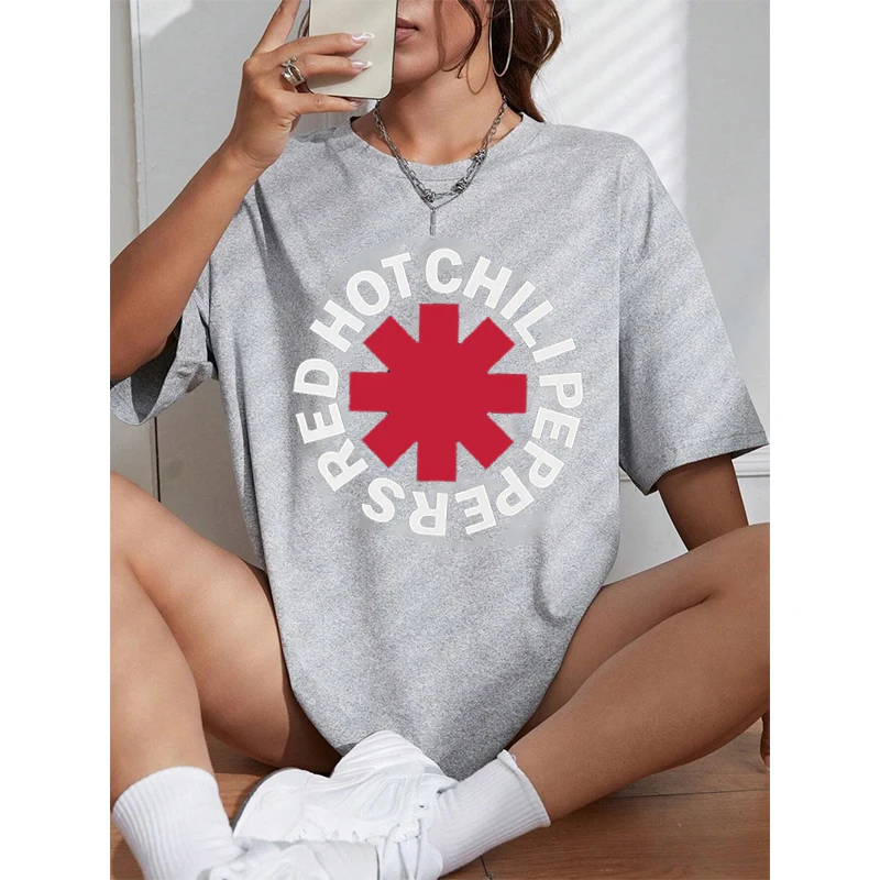 Red Hot Chili Peppers Vintage Distresed Asterisk Tshirt Donna Uomo Streetwear Manica corta Moda casual O-Collo Top in cotone