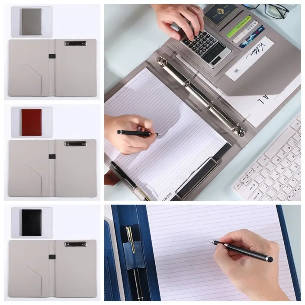 

A4 File Folder Business Writing Clipboard Paper Organizer Memo Clipboard Manager Signature Board Writing Tablet PU Leather