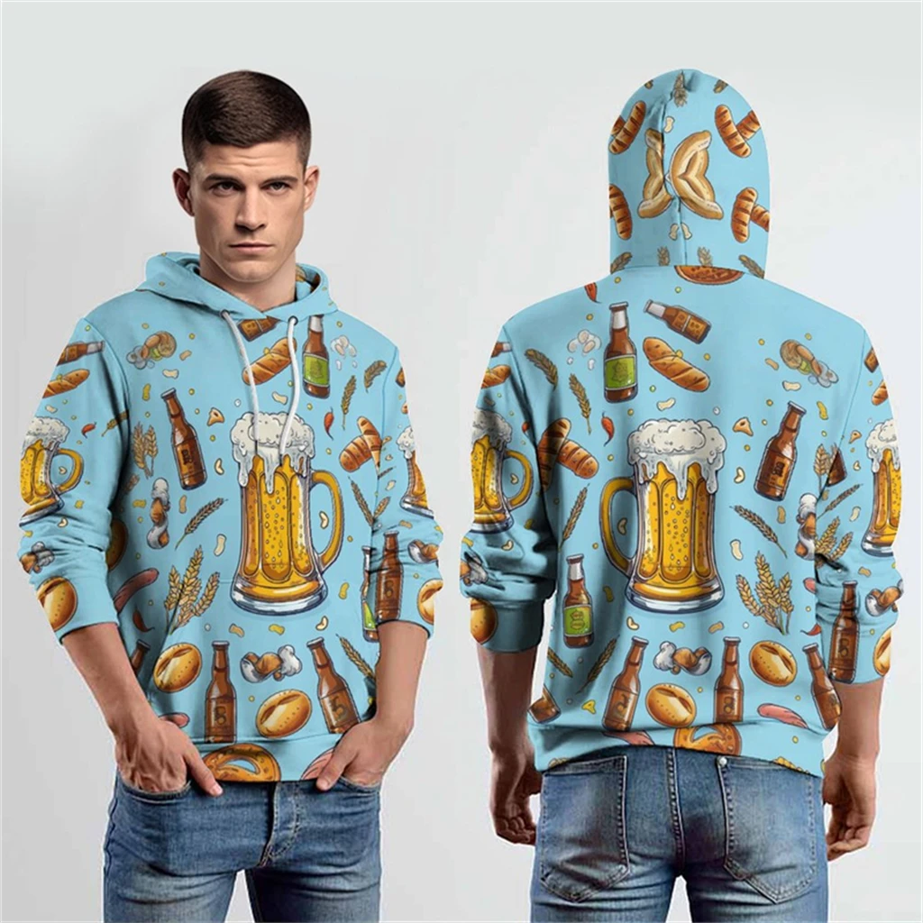 

Men's Beer 3D Print Hoodies 2025 Spring Autumn Men Women German Beer Graphic Hooded Sweatshirts Hoodie Long Sleeve Pullovers