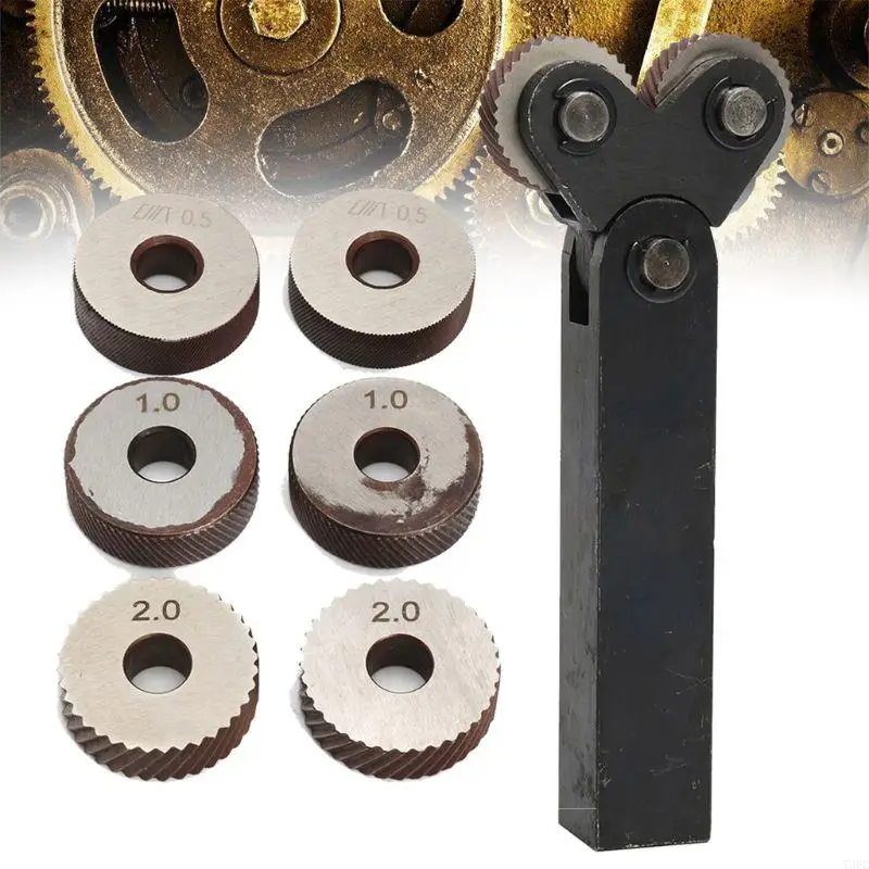 

Dual Wheel Knurling Tool 7pcs 1mm 1.5mm 2mm Wheel Linear Knurl Set Steel Lathe Cutter Wheel Knurling Tool Set