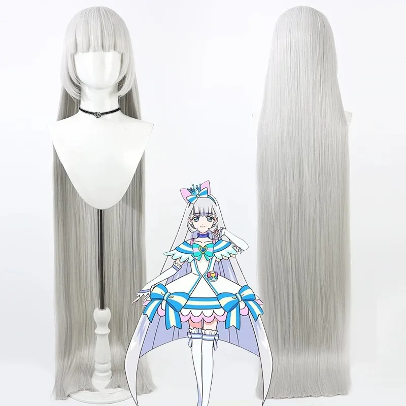 Pretty Cure Cure Nyammy Damen-Cosplay-Perücke, vorgestylte, hitzebeständige synthetische Vollkopfperücke für Anime-Partys und den täglichen Gebrauch