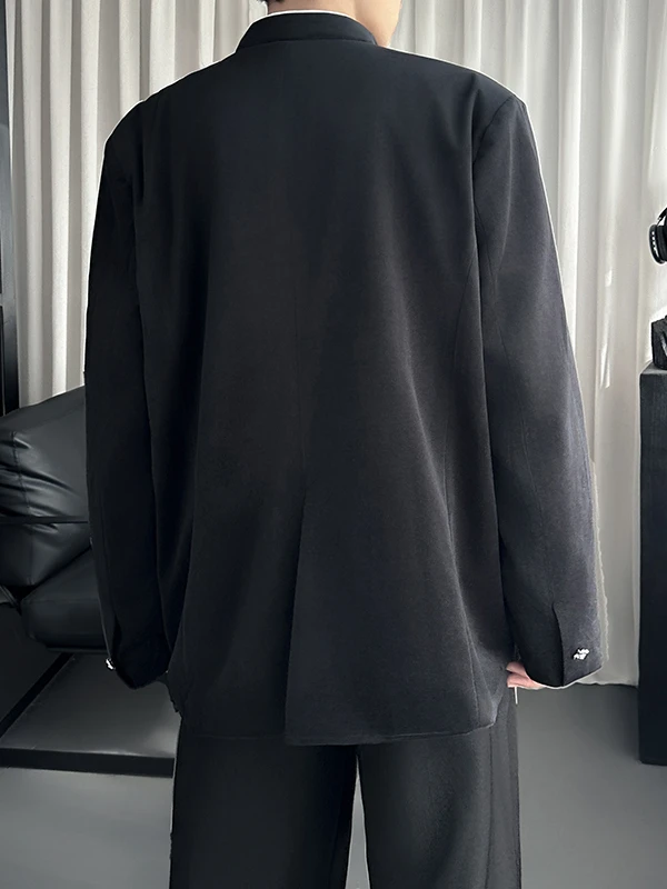 

TANGZ STUDIO, китайский бархатный джет с серебряной бамбуковой вышивкой, воротником-стойкой, мужская и женская официальная одежда Bla