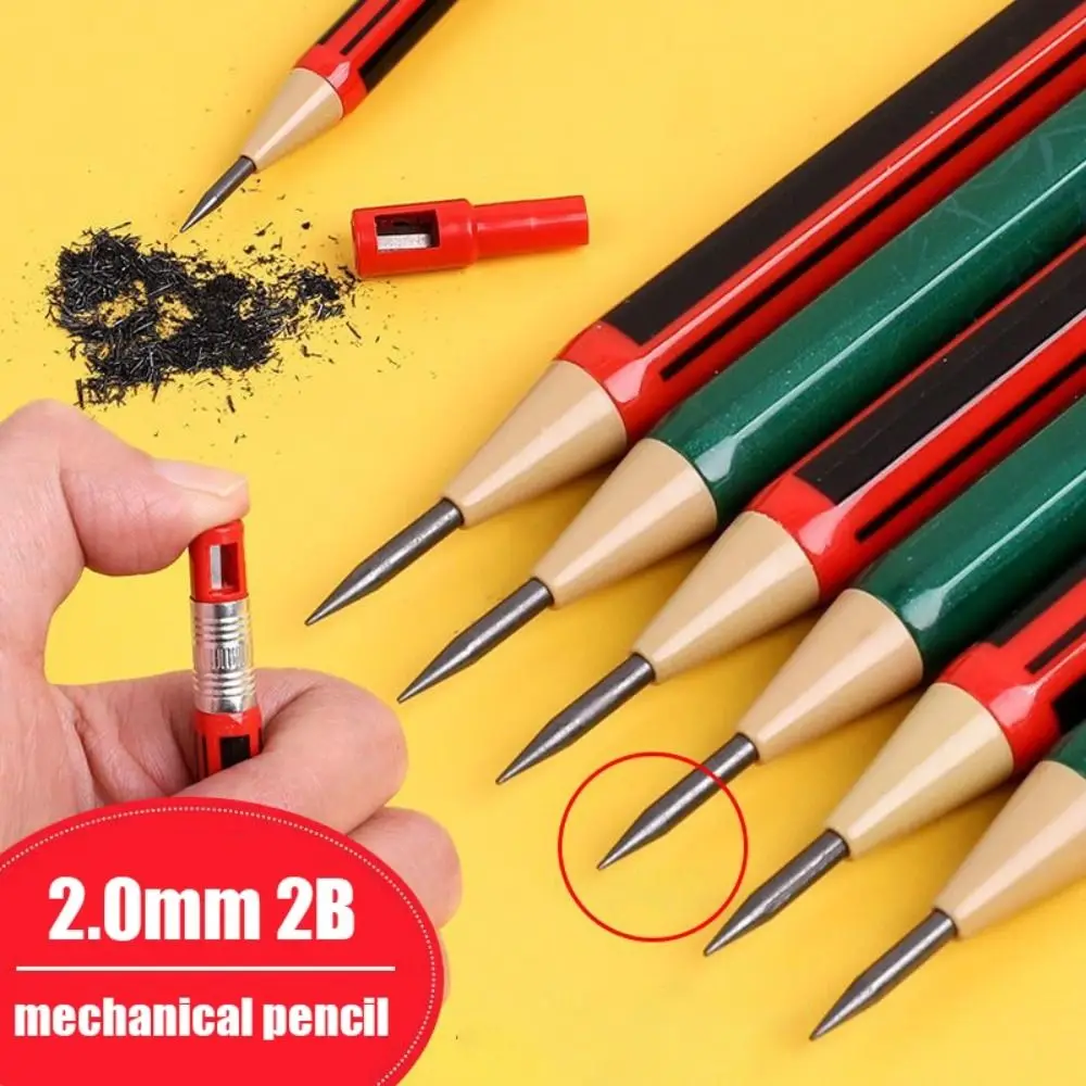 Simple Automatic Pencil 2.0MM 2B Press Type Mechanical Pencil Mechanical Pencil Sketch Drawing Writing Tool Stationery